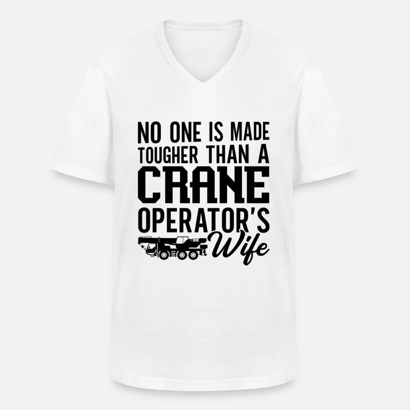 Kranfahrer Job Kranführer Bauarbeiter Geschenkidee - Männer-T-Shirt mit V-Ausschnitt - Weiß