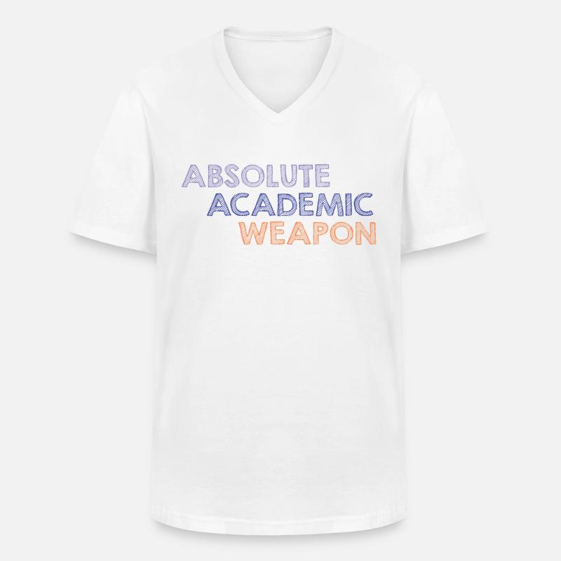 Studenten Absolute Academic Weapon - Männer-T-Shirt mit V-Ausschnitt - Weiß
