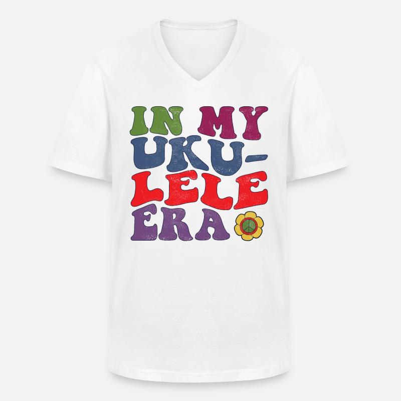 In my Ukulele Era - Männer-T-Shirt mit V-Ausschnitt - Weiß
