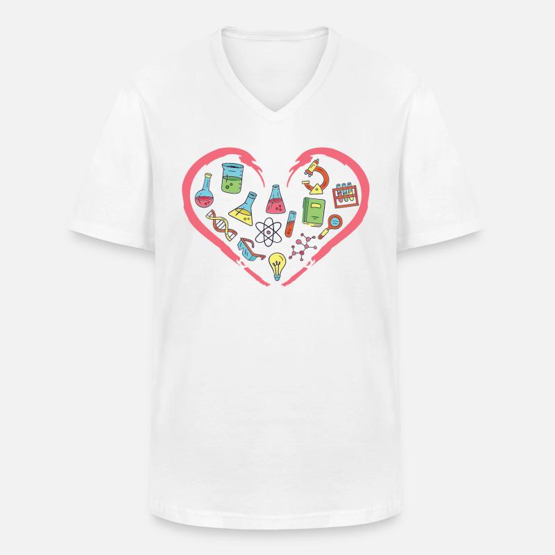 I love Science and Physics - Men's V-Neck T-Shirt - white