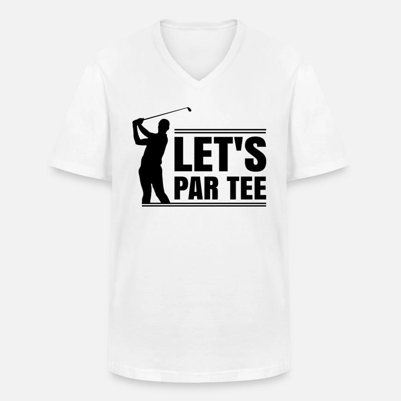 Let’s par tee - Männer-T-Shirt mit V-Ausschnitt - Weiß