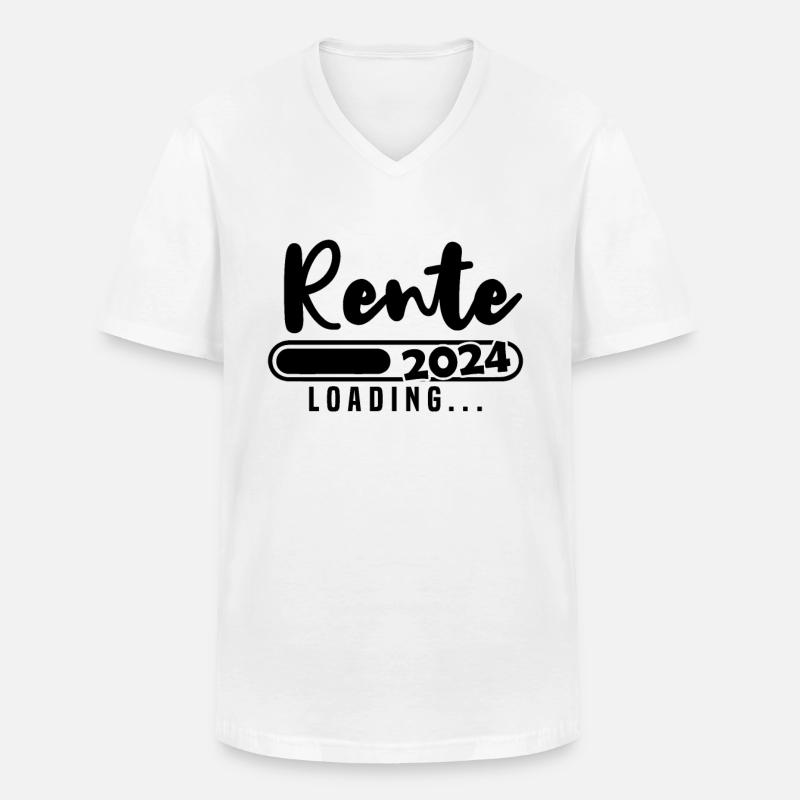 Rente 2024 Loading - Männer-T-Shirt mit V-Ausschnitt - Weiß