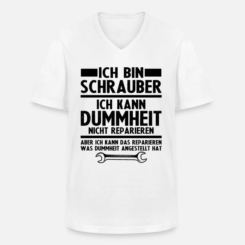 Ich bin schrauber - Männer-T-Shirt mit V-Ausschnitt - Weiß