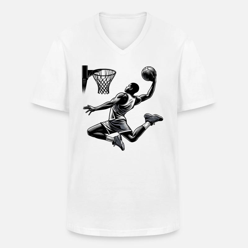 Basketball Dunking Geschenk - Männer-T-Shirt mit V-Ausschnitt - Weiß