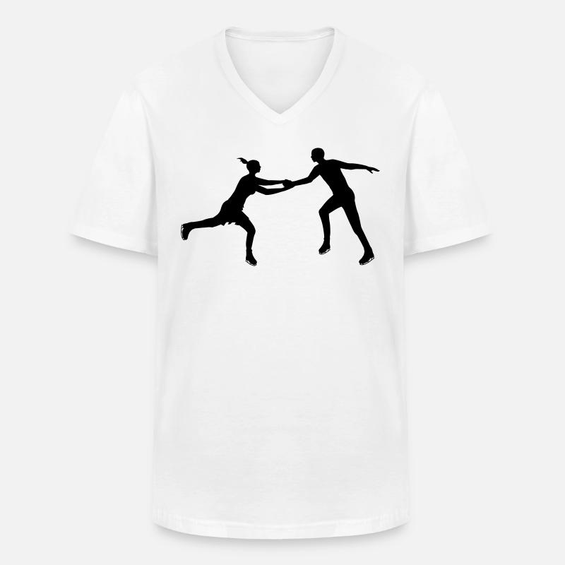 Eiskunstlauf Paar im Einklang - Männer-T-Shirt mit V-Ausschnitt - Weiß