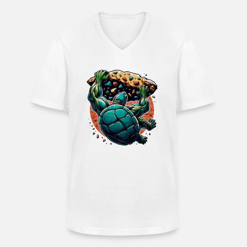 Bouldern Schildkröte Klettern Geschenk - Männer-T-Shirt mit V-Ausschnitt - Weiß