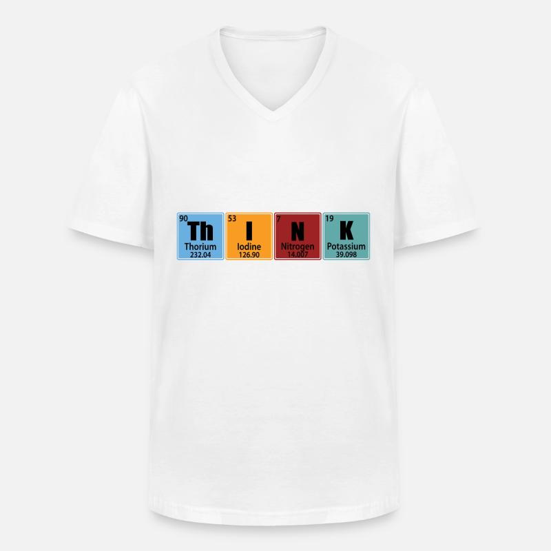 Denken - Elemente des Periodensystems - Männer-T-Shirt mit V-Ausschnitt - Weiß
