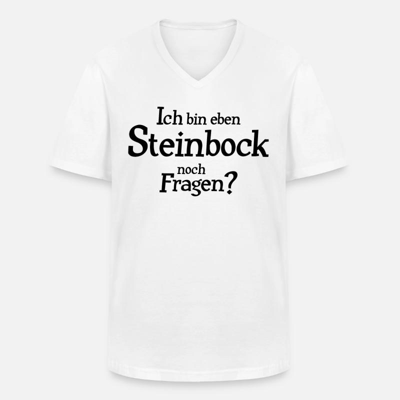 Sternzeichen Steinbock - Männer-T-Shirt mit V-Ausschnitt - Weiß