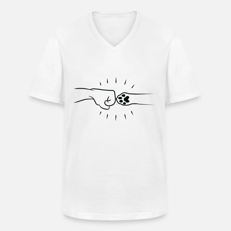 Katzenfauststoß - Männer-T-Shirt mit V-Ausschnitt - Weiß