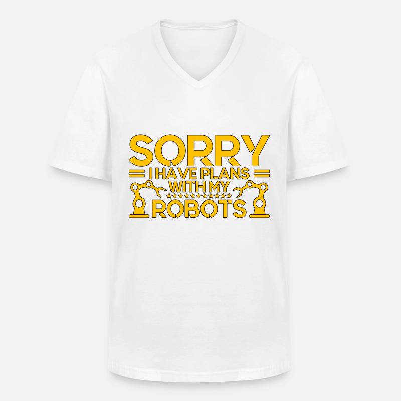 Robotik Ingenieur Lehrer Technik Geschenk - Männer-T-Shirt mit V-Ausschnitt - Weiß