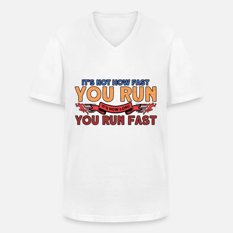 Jogger Halbmarathon Joggen Geschenk - Männer-T-Shirt mit V-Ausschnitt - Weiß