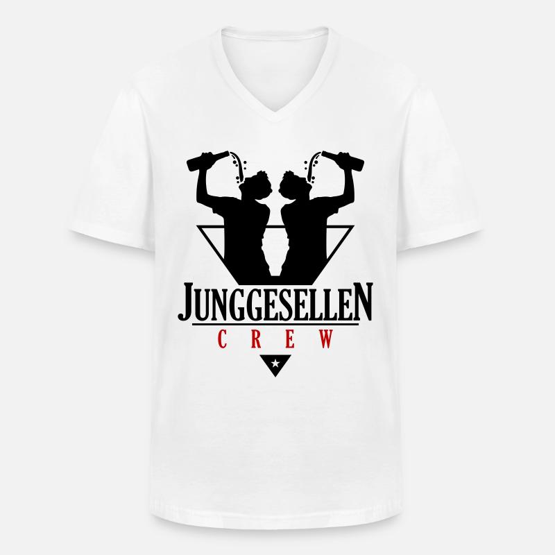 Bachelor Crew Jga Drinking - Men's V-Neck T-Shirt - white