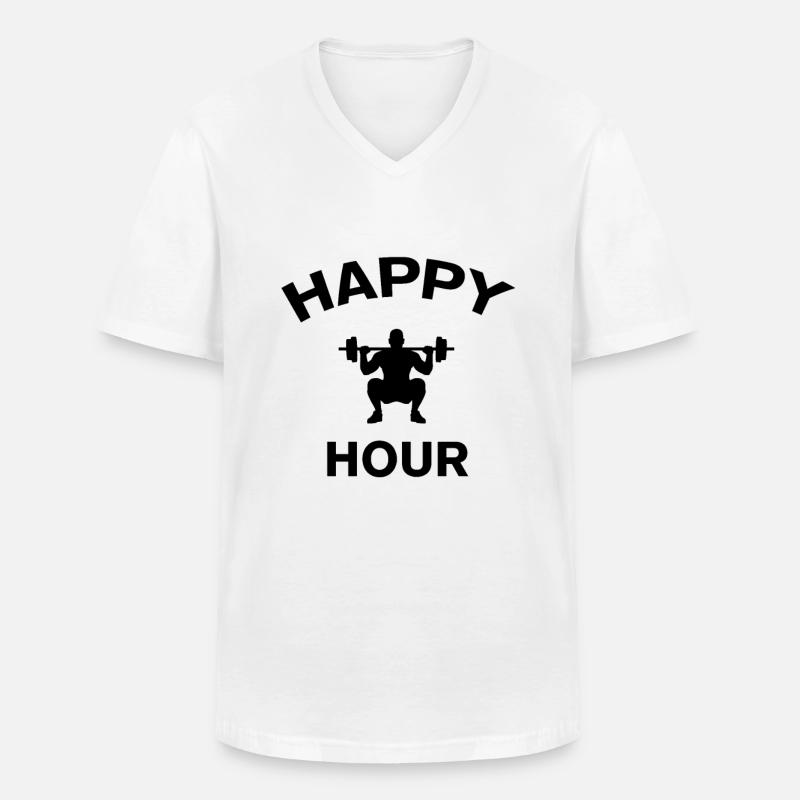 Kraft Training - Männer-T-Shirt mit V-Ausschnitt - Weiß