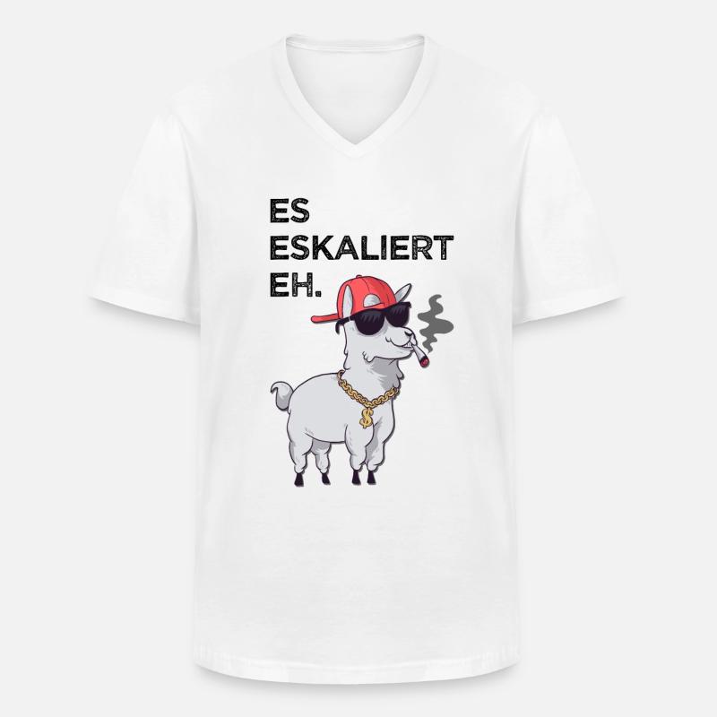 Es Eskaliert Eh - Männer-T-Shirt mit V-Ausschnitt - Weiß