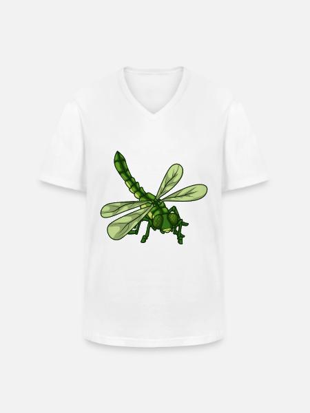 Libelle - Männer-T-Shirt mit V-Ausschnitt - Weiß