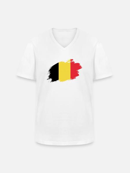 Belgium Belgian flag flag - Men's V-Neck T-Shirt - white