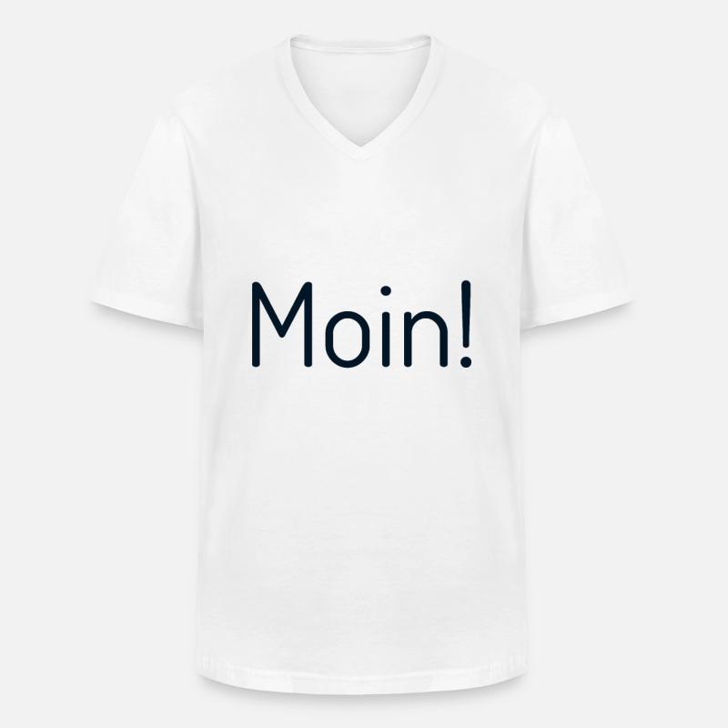 Moin - Männer-T-Shirt mit V-Ausschnitt - Weiß