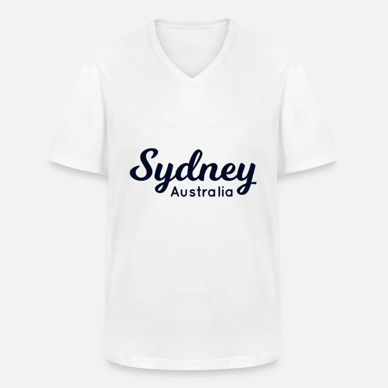 Sydney - Männer-T-Shirt mit V-Ausschnitt - Weiß