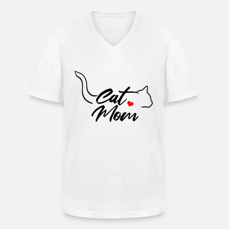 Die Katzenmutter Miezekatze Katze - Männer-T-Shirt mit V-Ausschnitt - Weiß
