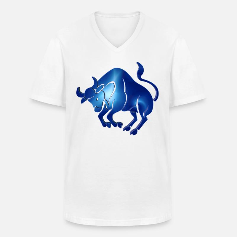 Sternzeichen Stier der Stier - Männer-T-Shirt mit V-Ausschnitt - Weiß