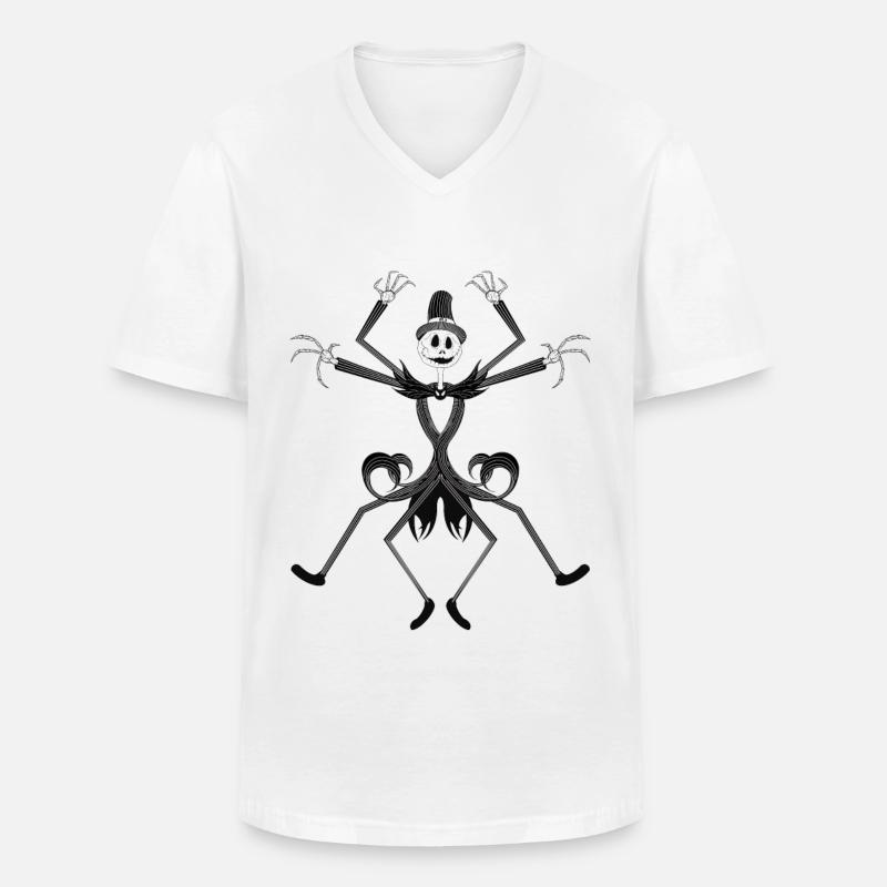 Ondoyance - Mr Jack - Männer-T-Shirt mit V-Ausschnitt - Weiß