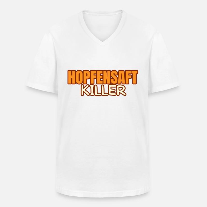 Biertrinker Lustiger Spruch - Männer-T-Shirt mit V-Ausschnitt - Weiß