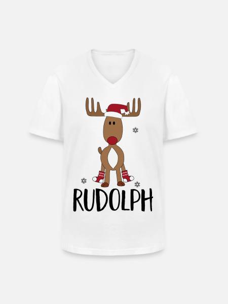 Noël - T-shirt col V Homme - blanc