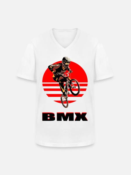 BMX Bike - Men's V-Neck T-Shirt - white