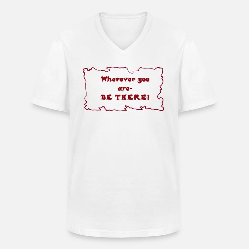 Sei da! - Männer-T-Shirt mit V-Ausschnitt - Weiß