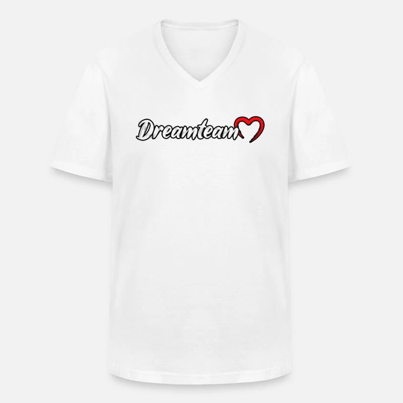 Dreamteam Traumpaar - Männer-T-Shirt mit V-Ausschnitt - Weiß