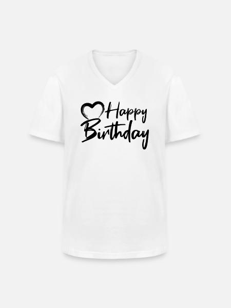 Happy Birthday - Men's V-Neck T-Shirt - white