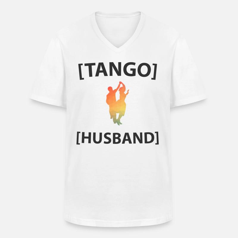 Tango Ehemann - Männer-T-Shirt mit V-Ausschnitt - Weiß