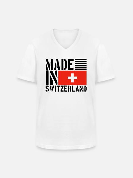 Schweiz Schweizer Lustiger Spruch - Männer-T-Shirt mit V-Ausschnitt - Weiß