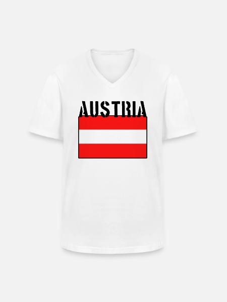 Austria Flag - Men's V-Neck T-Shirt - white