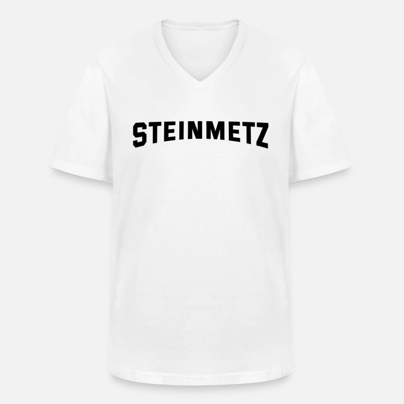 Steinmetz - Männer-T-Shirt mit V-Ausschnitt - Weiß