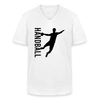 Handball - Männer-T-Shirt mit V-Ausschnitt - Weiß - Vorne - AI Model Male 185 light (185cm)