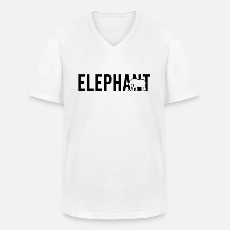 Elefant elephant - Männer-T-Shirt mit V-Ausschnitt - Weiß