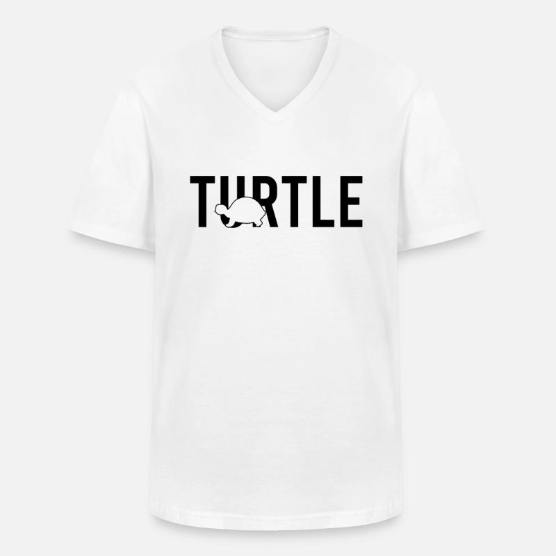 Schildkröte turtle - Männer-T-Shirt mit V-Ausschnitt - Weiß