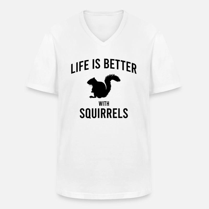 Eichhörnchen Spruch - Männer-T-Shirt mit V-Ausschnitt - Weiß