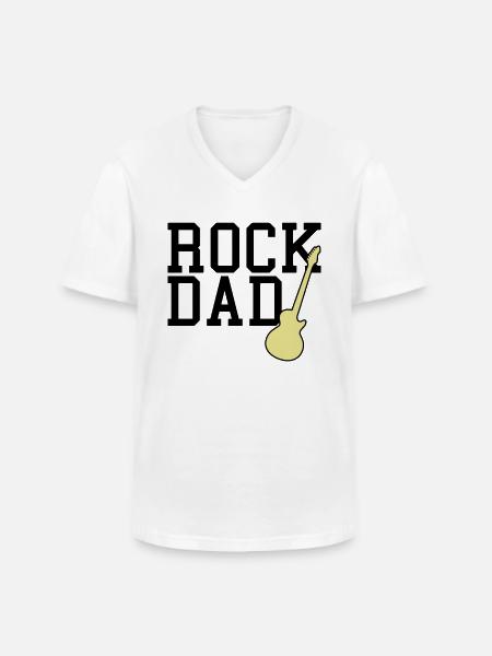 rock dad - Männer-T-Shirt mit V-Ausschnitt - Weiß