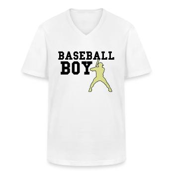 baseball boy - Männer-T-Shirt mit V-Ausschnitt - Weiß - Vorne - AI Model Male 185 light (185cm)