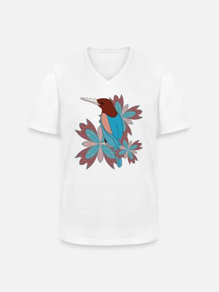 Mandala bird - Men's V-Neck T-Shirt - white