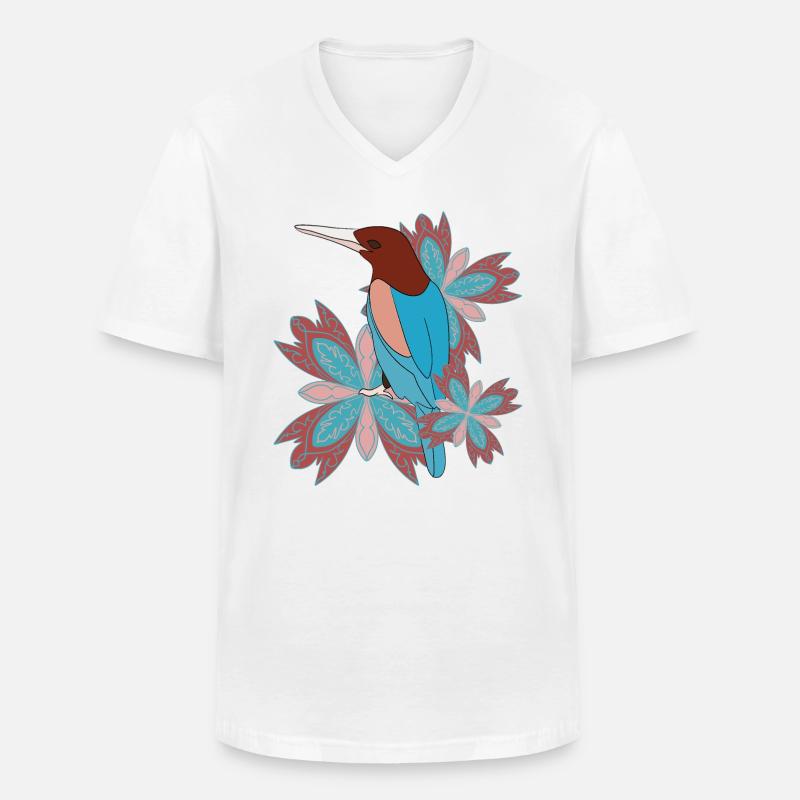 Mandala Vogel - Männer-T-Shirt mit V-Ausschnitt - Weiß