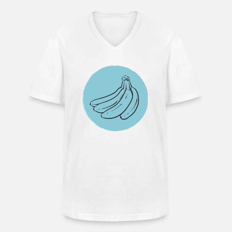 Banane - Männer-T-Shirt mit V-Ausschnitt - Weiß