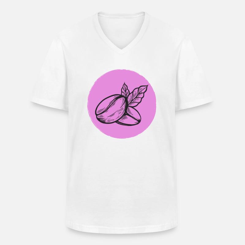 Kaffee Kaffeebohne - Männer-T-Shirt mit V-Ausschnitt - Weiß