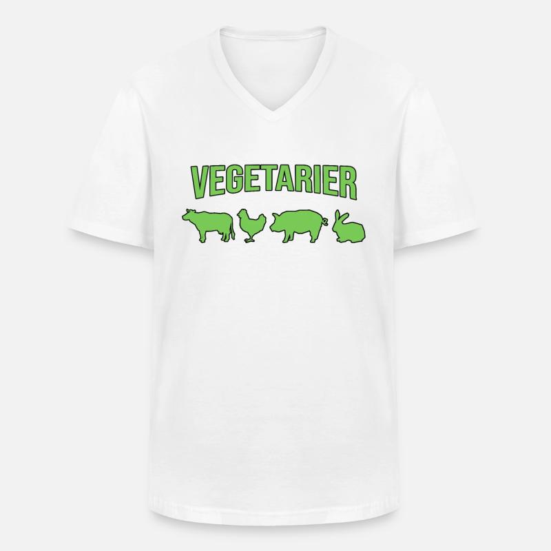 Vegetarier - Männer-T-Shirt mit V-Ausschnitt - Weiß