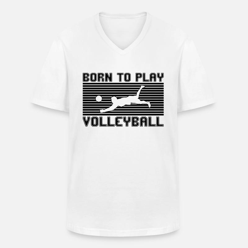 Volleyball - Männer-T-Shirt mit V-Ausschnitt - Weiß