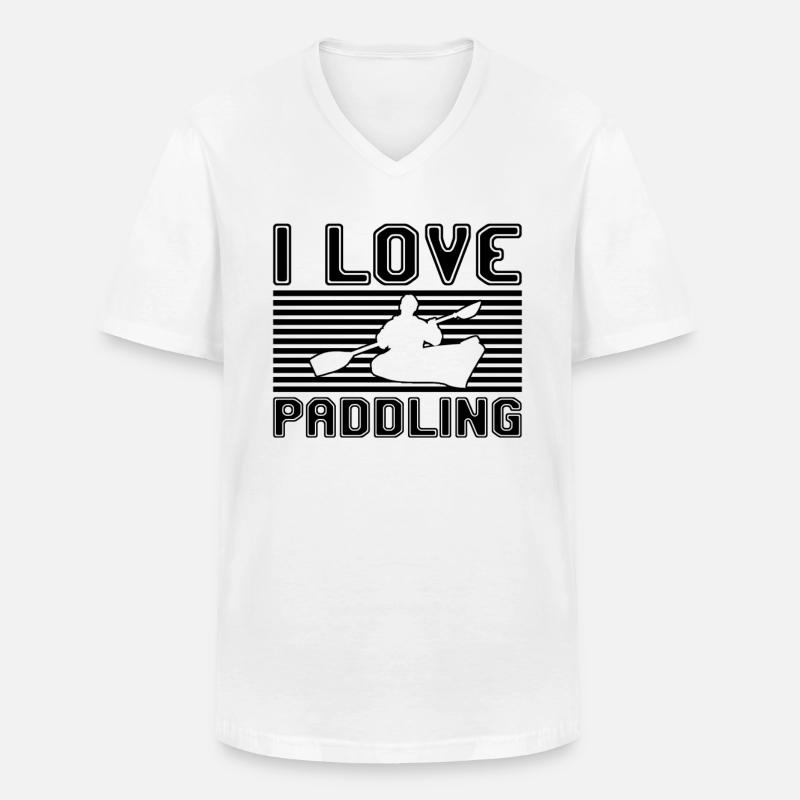 I love paddling - Männer-T-Shirt mit V-Ausschnitt - Weiß