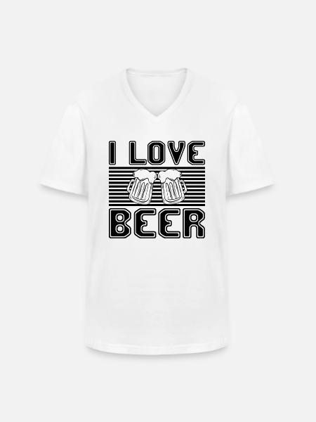 I love beer - Men's V-Neck T-Shirt - white