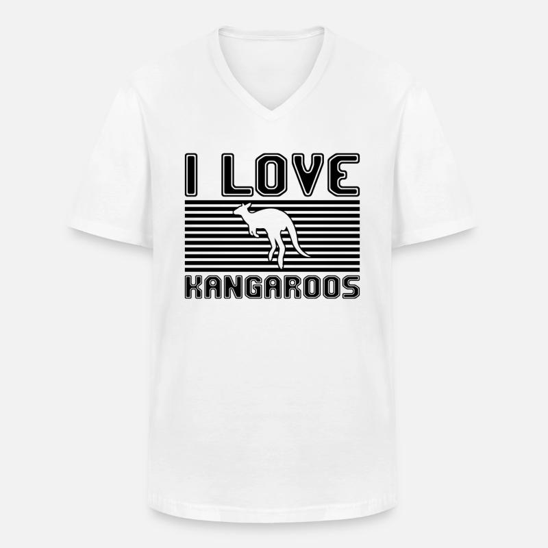 I love kangaroos - Männer-T-Shirt mit V-Ausschnitt - Weiß
